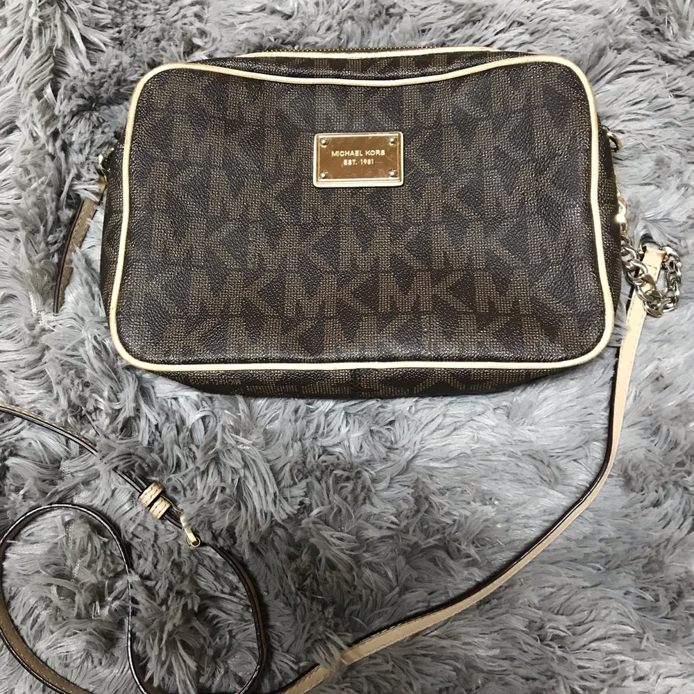 Michael Kors used logo crossbody bag Brown-CHEAP!